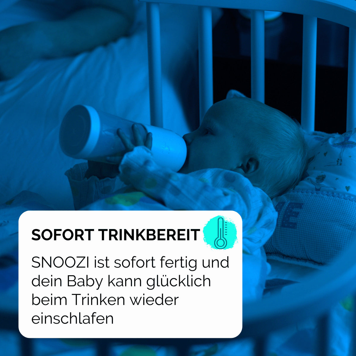 Snoozi Baby Night Bottle Set with Automatic Bottle Warmer – Fast & Easy Night Feeding