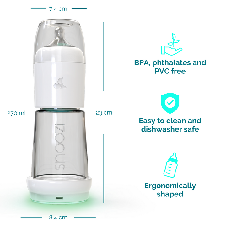 Snoozi Baby Night Bottle Set with Automatic Bottle Warmer – Fast & Easy Night Feeding
