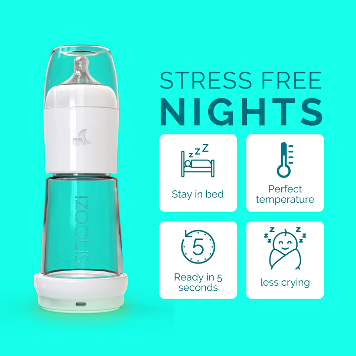 Snoozi Baby Night Bottle Set with Automatic Bottle Warmer – Fast & Easy Night Feeding